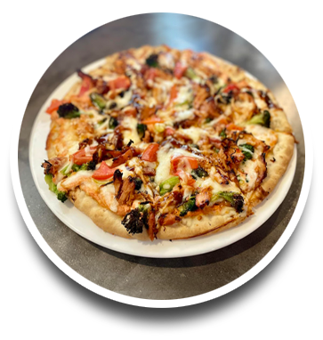 Enjoy delicious appetizers like our gourmet pizza.